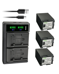 Kastar 3-Pack Battery and LTD2 USB Charger Replacement for Canon VIXIA HF M40 HFM40, VIXIA HF M41 HFM41, VIXIA HF M46 HFM46, VIXIA HF M400 HFM400, VIXIA HF M406 HFM406, VIXIA HF S10 HFS10