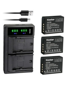 Kastar 3-Pack Battery and LTD2 USB Charger Replacement for Fujifilm NP-W126, NP-W126s Battery, BC-W126 Charger, Fujifilm X-M1, X-T1, X-T2, X-T3, X-T4, X-T10, X-T20, X-T30, X-T100, X-T200 Camera