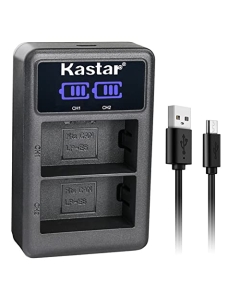 Kastar LP-E6 LED2 USB Battery Charger Compatible with Canon LP-E6, LP-E6N, LP-E6NH Battery, LC-E6, LC-E6E Charger, BG-E6, BG-E9, BG-E11, BG-E13, BG-E14, BG-E16, BG-E20, BG-E21, BG-E22 Grip