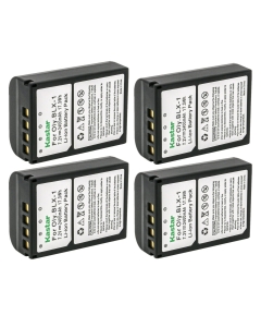Kastar BLX1 Battery 4-Pack Replacement for Olympus OM System BLX-1 Lithium-Ion Battery, Olympus OM System BCX-1 Lithium-Ion Battery Charger, Olympus OM System OM-1 Mirrorless Camera