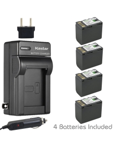 Kastar Battery (4-Pack) and Charger for JVC BN-VF808 BN-VF808U BN-VF815 BN-VF815U BN-VF823 BN-VF823U and GZ-HM80 GZ-HM90 GZ-X900 GC-PX100 GC-P100 GC-PX1 GC-PX10 GZ-MG155 GZ-MG157 GZ-MG175 Camcorders