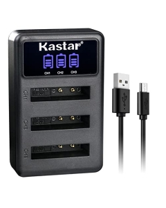 Kastar LCD Triple USB Battery Charger Compatible with Sony Webbie MHS-PM1, Bloggie MHS-CM5, Bloggie MHS-PM5, Cyber-Shot DSC-S750, DSC-S780, Cyber-Shot DSC-S950, DSC-S980 Camera