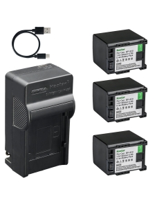 Kastar 3-Pack BP820 Battery and AC & USB-C Charger, Compatible with Canon BP-820 BP-828, for XA10 XA11 XA15 XA20 XA30 XA50 XA70 VIXIA HF G50 G60 G70 GX10 XF400 XF405 Camcorders