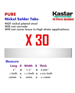 Kastar Pure Nickel Solder Tab (30 Pieces), Commercial Grade Best Suited for Heavy Duty, high Current and hig Capacity Battery Packs. Build Your own RC Toys and Power Tool Battery Pack DIY Projects.