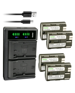 Kastar 4-Pack Battery and LTD2 USB Charger Replacement for Canon DM-MV650i MV650i, DM-MV690 MV690, DM-MV700 MV700 MV700i, DM-MV730i MV730i, DM-MV750i MV750i, Optura 10, Optura 20, Optura 50MC