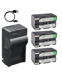 Kastar 3-Pack Battery and AC & USB-C Charger, Compatible with Samsung SB-L160 SB-L320 SB-L480 SB-L110A, for SC-L SC-W VM VP-L VP-W Series Camcorders