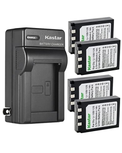 Kastar 4-Pack Battery and AC Wall Charger Replacement for Olympus Stylus 300, Stylus 300 Digital, Stylus 400, Stylus 400 Digital, Stylus 410, Stylus 410 Digital, Stylus 500, Stylus 500 Digital Camera