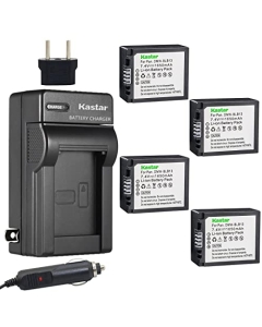 Kastar Battery (4-Pack) and Charger Kit for DMW-BLB13, DMW-BLB13E, DMW-BLB13GK and DE-A49, DE-A49C Work with Lumix DMC-G1, DMC-G2, DMC-G10, DMC-GF1, DMC-GH1 Cameras