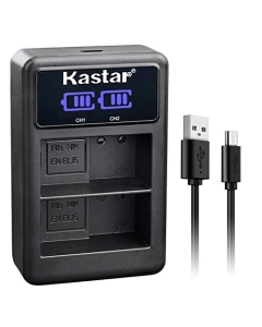 Kastar LCD Dual USB Charger Compatible with Nikon EN-EL15 Nikon EN-EL15a Battery, Nikon MH-25 Nikon MH-25A Charger, Nikon Nikon MB-D18 Nikon MB-D16 Nikon MB-D15 Nikon MB-D14 Nikon MB-D12 Nikon MB-D11