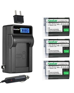 Kastar 3-Pack EN-EL15 Battery and LCD AC Charger Compatible with Nikon 1 V1, D500, D600, D610, D750, D780, D800, D800E, D810, D810A, D850, D7000, D7100, D7200, D7500, Z 6, Z6, Z 7, Z7, Z 7 Q3, Z7Q3