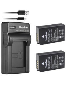 Kastar Battery (X2) & Slim USB Charger for Nik EN-EL20, ENEL20, EN-EL20a and Nik Coolpix A, Nik 1 AW1, 1 J1, 1 J2, 1 J3, 1 S1, 1 V3, and Blackmagic Pocket Cinema Cameras