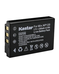 Kastar 1-Pack Rechargeable Lithium-ion Battery Replacement for Minolta NP-120 Battery, Minolta MN80NV, MN88NV, MN90NV, MN200NV, MN220NV Full 1080p HD, MN4K40NV 4K Ultra HD IR Night Vision Camcorder