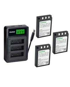Kastar 3-Pack Battery with LZD3 USB Triple Charger Compatible with Olympus Li-10B Li-12B MJU 300 400 500 600 800 810 1000, Stylus 300 400 500 600 800 810 1000, Sanyo DB-L10 Camedia C50 C60 C70 Camera