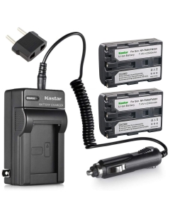 Kastar 2 Pack Battery and Charger Replacement for Sony NP-FM30 NP-FM50 NP-FM55H Battery and Sony DSC-F707 DSC-F717 DSC-F828 DSC-R1 DSC-S30 DSC-S50 DSC-S70 DSC-S75 DSC-S85; Sony DSR-PDX10 HVL-ML20M