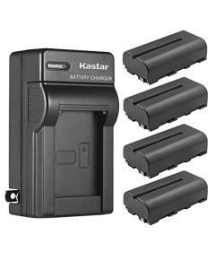 Kastar 4-Pack NP-F550 / NP-F570 Battery and AC Wall Charger Replacement for Godox LEDP-120C Lithium Battery-Powered Ultra Slim, LED126 Hot Shoe Professional, LED170 II DSLR On-Camera LED Video Light