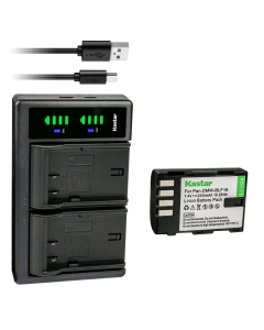 Kastar 1-Pack Battery & LTD2 USB Charger Replacement for Panasonic Lumix DMC-GH3, GH4, GH4A, GH4H, GH4KBODY, DC-GH5, DC-GH5S Cameras (7.4V, 2200mAh, 2-in-1 Charger)