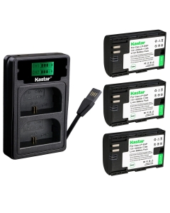 Kastar 3 Pack LP-E6P Battery and Charger with Miro USB/Type-C Input Compatible with Canon LP-E6 LP-E6NH LP-E6P High-Amperage Lithium-ion Battery, Canon EOS R5 Mark II Mirrorless Camera