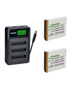 Kastar 2-Pack Battery with LZD3 USB Triple Charger Compatible with Kodak KLIC-7001 BenQ D-Li213, EasyShare M320 M340 M341 M753 M863 M893 M1063 V550 V570 V610 V705 V750, BenQ E1050 E1220 Cameras