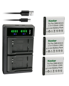 Kastar 3-Pack Battery and LTD2 USB Charger Compatible with Leica BP-DC14 BP-DC14-E BP-DC14-U Battery, Leica C 11052 18536, Leica C (Type 112), Leica C V-LUX50 Cameras