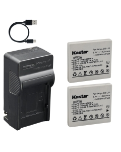 Kastar 1-Pack Battery and AC & USB-C Charger, Compatible with Sanyo DB-L20 DB-L20A DB-L20AU SL20 for Xacti DMX-C4 C5 C6 CA9 CG6 CA65 VPC-C4 C5 CA9 E6 CG9