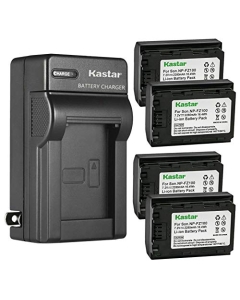 Kastar 4-Pack Battery and AC Wall Charger Replacement for Sony Alpha A7R3 α7R3, Alpha ILCE-7RM3, Alpha A6600 α6600 Camera, Sony Alpha 1 Mirrorless Digital Camera, Sony FX3 Full-Frame Cinema Camera