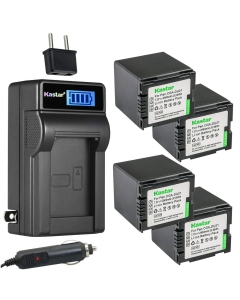 Kastar 4-Pack Battery and LCD AC Charger Compatible with Panasonic VW-VBD210 VDR-D210 VDR-D230 VDR-D310 CGA-DU06 CGR-DU06 CGA-DU07 CGR-DU07 CGA-DU12 CGR-DU12 CGA-DU14 CGR-DU14 CGA-DU21 CGR-DU21