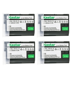 Kastar 4-Pack EN-EL15 Battery Replacement for Nikon EN-EL15 Battery, Nikon MH-25, MH-25a, MH-25b Charger, Nikon MB-D11, MB-D12, MB-D14, MB-D15, MB-D16, MB-D18 Grip, Nikon D7000, D7100, D7200 Camera
