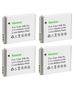 Kastar 4-Pack NB-6L Battery Replacement for NEZINI 2 Charging Mode Mini Kids Camera, Full HD 1080P 36MP Vlogging Camera for Kids, 16X Zoom Compact Pocket Camera Point, Shoot Camera for Kids Beginners