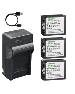 Kastar 3-Pack Battery and AC & USB-C Charger, Compatible with Panasonic DMW-BLB13 BLB13E, for Lumix DMC-G1 G2 G10 GF1 GH1 Mirrorless Cameras