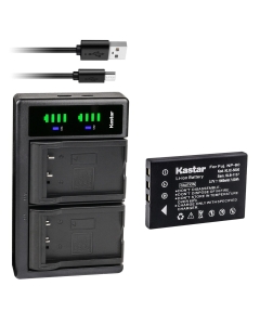 Kastar 1-Pack Battery and LTD2 USB Charger Replacement for DB-43, D-LI2, D-LI7, FNB-82LI, KLIC-5000, L1812A, LI-20B, LP37, LS443, NP-30, NP-30DBA, NP-60, PDR-BT3, Q2232-8000, SB-L1037, SB-L1137