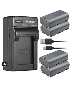 Kastar 4-Pack Battery and AC Wall Charger Replacement for Huepar DT03CG Electronic Self Leveling 3D Green Beam, S03CG/S03DG, S04CG 4D Cross Line Laser Level