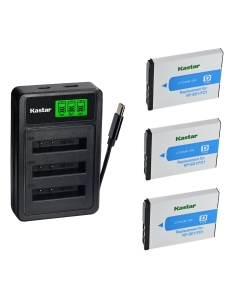 Kastar 3-Pack Battery with LZD3 USB Triple Charger Compatible with Sony NP-BD1 NP-FD1 Type D, DSC-T2 T70 T75 T77 T90 T200 T300 T500 T700 T900 TX1 G3 Cameras