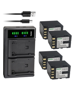 Kastar 4-Pack BN-V428 Battery and LTD2 USB Charger Replacement for JVC GR-DVL323, GR-DVL326, GR-DVL355, GR-DVL357, GR-DVL365, GR-DVL367, GR-DVL400, GR-DVL410, GR-DVL420, GR-DVL450, GR-DVL500