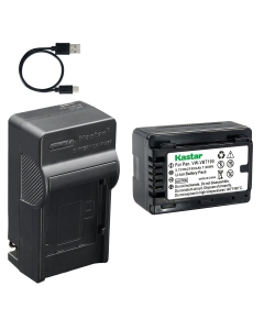Kastar 1-Pack Battery and AC & USB-C Charger Compatible with VBT190 VBT380 Camera for Panasonic HC-V110 V130 V160 V250 V270 V380 V520 V550 V720 V750 V770 V800 VX870 WX970 WXF990 Camcorder