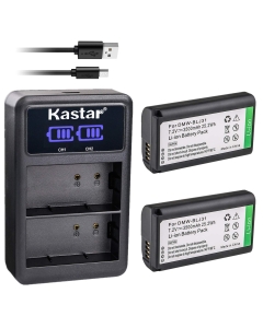 Kastar 2-Pack Battery + Charger Replacement for Panasonic DMW-BLJ31 DMW-BLJ31e and Panasonic LUMIX S1, LUMIX S1R, LUMIX S1H, DMW-BGS1R, LUMIX S Series Digital Single Lens Mirrorless Cameras