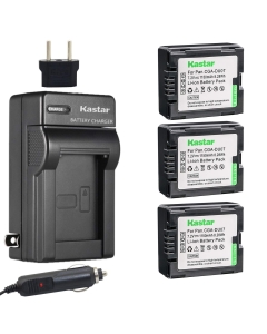 Kastar Battery (3-Pack) and Charger for Panasonic CGA-DU06 CGA-DU07 VW-VBD070 VBD140 VBD210 and PV-GS31 PV-GS33PV-GS34 PV-GS35 PV-GS39 PV-GS400 PV-GS500 PV-GS50 PV-GS50S PV-GS55