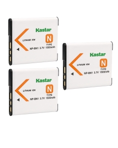 Kastar 3-Pack Battery Replacement for Sony NP-BN1 NPBN1, Type N Battery, Sony BC-CSN, BC-CSNB Charger, Sony Cyber-Shot DSC-WX150, Cyber-Shot DSC-WX200, Cyber-Shot DSC-WX220, Cyber-Shot DSC-J10