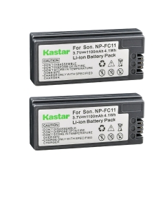 Kastar 2-Pack NP-FC11 Battery 3.7V 1100mAh Replacement for Sony NP-FC11 NP-FC10 Battery, Sony BC-VC10 Charger, Sony Cybershot DSC-P8L, Cybershot DSC-P9 Camera