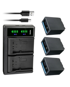 Kastar 3-Pack CGR-D54Pro Battery and LTD2 USB Charger Compatible with Panasonic CGA-D54 CGA-D54S CGA-D54SE CGA-D54SE/1B CGA-D54SE/1H CGA-D54Pro CGR-D54 CGR-D54S CGR-D54SE CGP-D54 CGP-D54S Battery