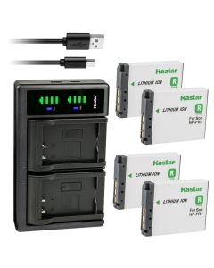 Kastar 4-Pack Battery and LTD2 USB Charger Replacement for Sony Cyber-Shot DSC-P100PP, Cyber-Shot DSC-P100/R, Cyber-Shot DSC-P100/S, Cyber-Shot DSC-P120, Cyber-Shot DSC-P150, Cyber-Shot DSC-P150/B