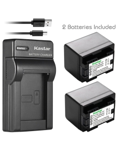 Kastar X2 Fully Decoded Battery + Slim USB Charger for Canon BP-727 & VIXIA HF M50, HF M52, HF M500, HF R30, HF R32, HF R40, HF R42, HF R50, HF R52, HF R60, HF R62, HF R300, HF R400, HF R500, HF R600