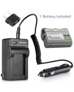 Kastar 1 Pack Battery and AC Charger with Car Adapter Compatible with Nikon EN-EL15 Nikon EN-EL15a Nikon EN-EL15e, Nikon MH-25 Nikon MH-25A, Nikon 1 V1 Nikon D500 Nikon D600 Nikon D610 Nikon D750