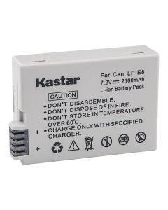 Kastar Battery for Canon LP-E8 LPE8 LC-E8 and Canon EOS Rebel T2i T3i T4i T5i, Canon EOS 550D, Canon EOS 600D 650D, Canon EOS 700D, Canon EOS Kiss X4, Canon EOS Kiss X5, Kiss Canon EOS X6 Cameras