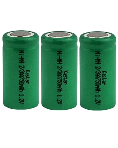 Kastar 3-Pack 2/3AA 1.2V 750mAh Ni-MH Battery, Flat Top, Replacement for Solar Light, DIY Power Packs, High Power Static Applications, Electric Mopeds, Meters, RC Devices, Electric Tools and More