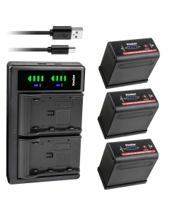 Kastar 3-Pack Battery and LTD2 USB Charger Replacement for Canon Vistura, UC-V10 UC-V10Hi, UC-V20, UC-V30, UC-V100, UC-V200, UC-V300, UC-X1 UC-X1Hi, UC-X2 UC-X2Hi, UC-X30 UC-X30Hi, UC-X40 UC-X40Hi
