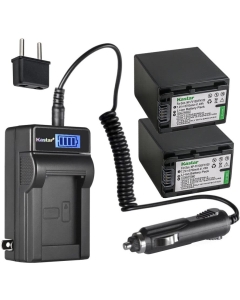 Kastar 2-Pack NP-FV100 Battery and LCD AC Charger Compatible with Sony HDR-PJ380, HDR-PJ390, HDR-PJ420, HDR-PJ50, HDR-PJ510, HDR-PJ540, HDR-PJ580, HDR-PJ650, HDR-PJ670, HDR-PJ710, HDR-PJ740