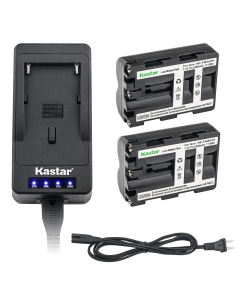 Kastar LED Super Fast Charger & Camcorder Battery x2 Replacement for Sony NP-FM500H DSLR-A100 A200 A300 A350 A450 A500 A550 A560 A580 A700 A850 A900 Alpha SLT A57 A58 A65 A65V A77 A77V A77 A77M2 A99 A99V CLM-V55