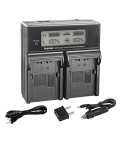 Kastar AC LCD Dual Fast Charger Compatible with Canon LP-EL Lithium-Ion Battery Pack, Canon 4307C002 Battery, Canon Speedlite EL-1 (4571C002) EL1, E-TTL, E-TTL II Flash Light