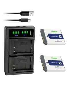 Kastar 2-Pack Battery and LTD2 USB Charger Compatible with Sony NP-BD1 Battery, BC-CSD BC-CS3 Charger, Sony Cyber-Shot DSC-T77, Cyber-Shot DSC-T90, Cyber-Shot DSC-T200, Cyber-Shot DSC-T300 Cameras