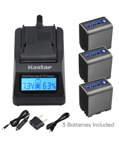 Kastar Fast Charger and Battery 1-Pack for Sony NP-QM91D NP-QM91 and Sony DCR-TRV10 DCR-TRV11 DCR-TRV116 DCR-TRV12 DCR-TRV14 DCR-TRV140 DCR-TRV145 DCR-TRV147 DCR-TRV15 DCR-TRV16 DCR-TRV17 DCR-TRV18
